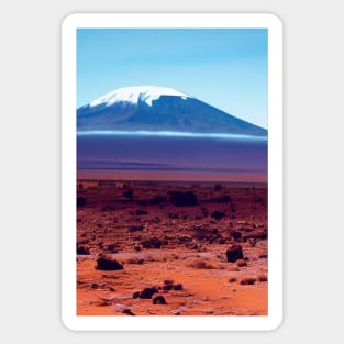 Mount Kilimanjaro's art Sticker